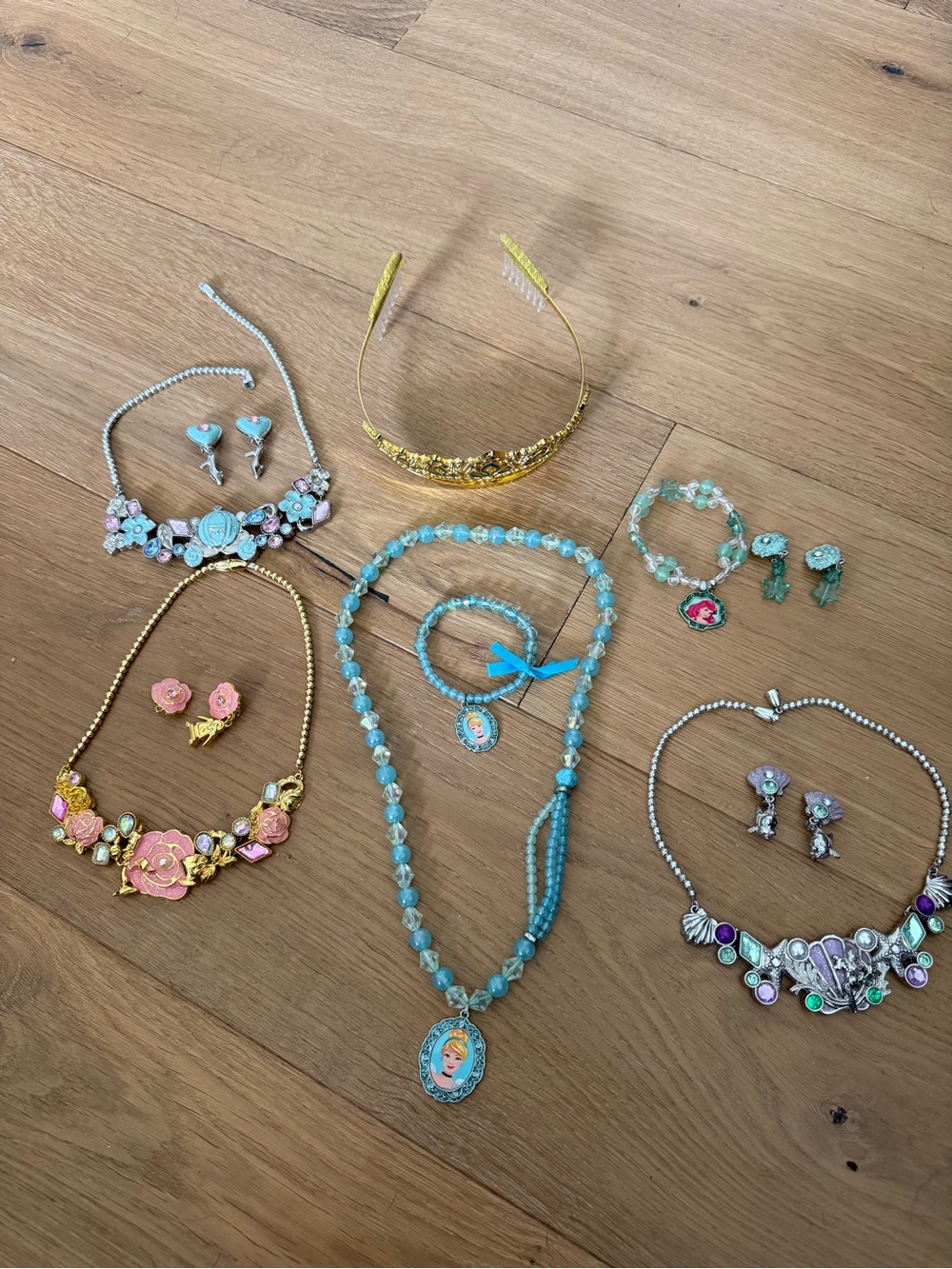 Disney Princess Jewelry and Crown Bundle